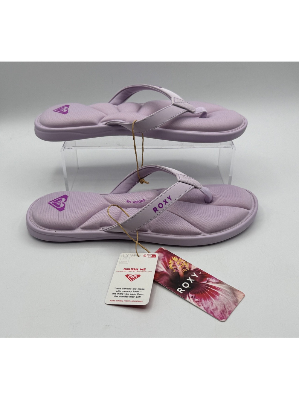 Roxy Flip Flop Purple Violet Rays-500 Squishy Sandals Womens Size 8, NEW-003